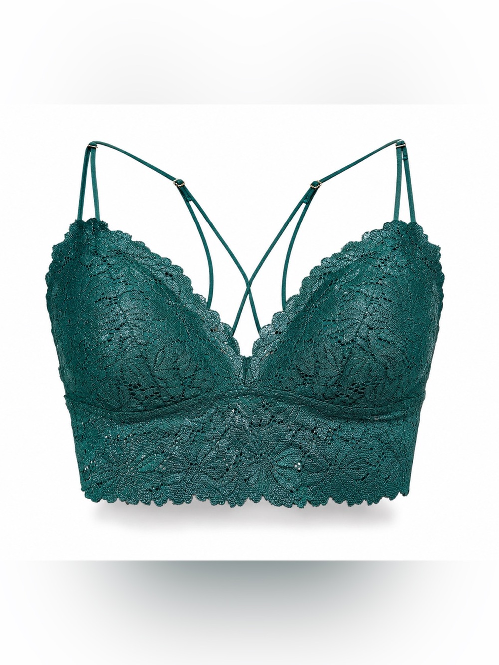 💚 PINK Victoria’s Secret Lace Longline Bralette | L | Like New (Discontinued)